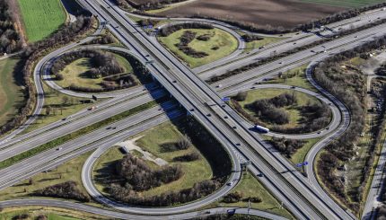 Развязка с применением геосетки