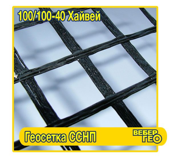 Геосетка ССНП 100/100-40 Хайвей (40х40; 100 кн; 4х50)